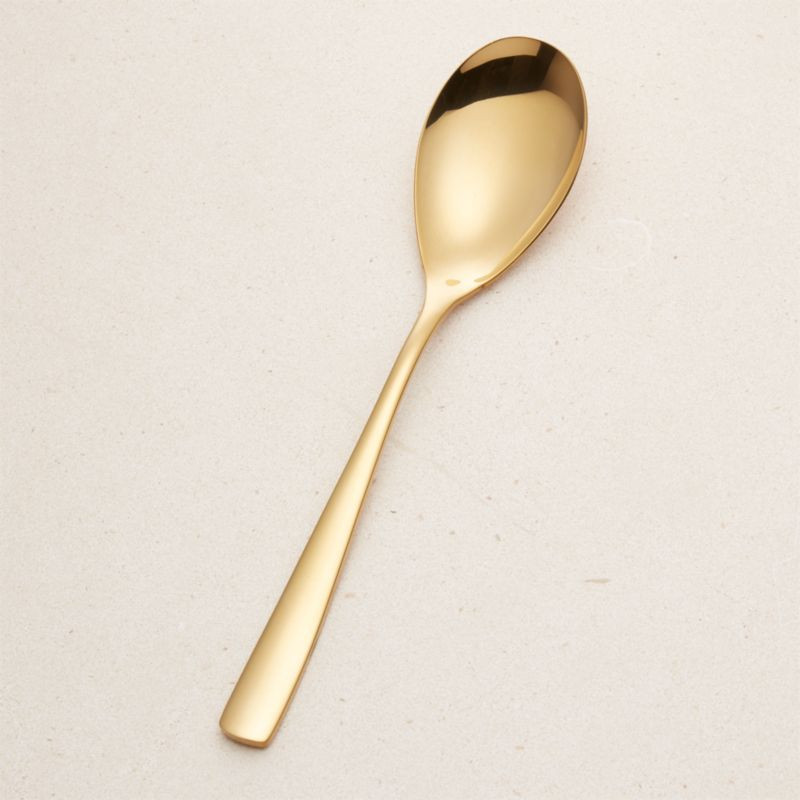 Holiday Gold Serving Spoon + Reviews | Crate & Barrel | Crate & Barrel