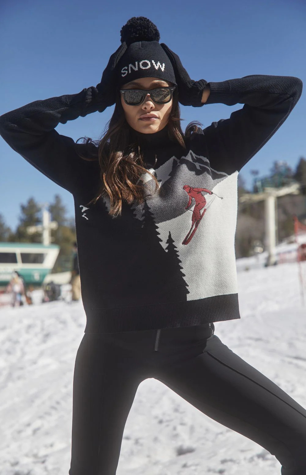 Portia Mock Neck Sweater | Black | Alp N Rock