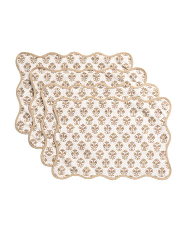 Set Of 4 Kapalua Block Printed Placemats | TJ Maxx