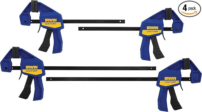 IRWIN QUICK-GRIP Bar Clamp, One-Handed, Mini, 6-Inch (2), 12-Inch (2), 4-Pack (1964748) Blue, Yel... | Amazon (US)