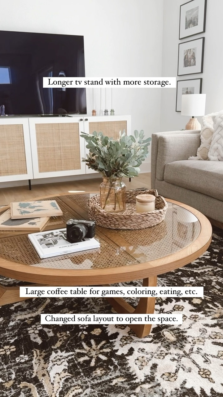 Living room inspo!  Coffee table - home decor - throw pillows - Walmart home - woven tray - area rug 

#LTKfindsunder50 #LTKhome 

#LTKVideo