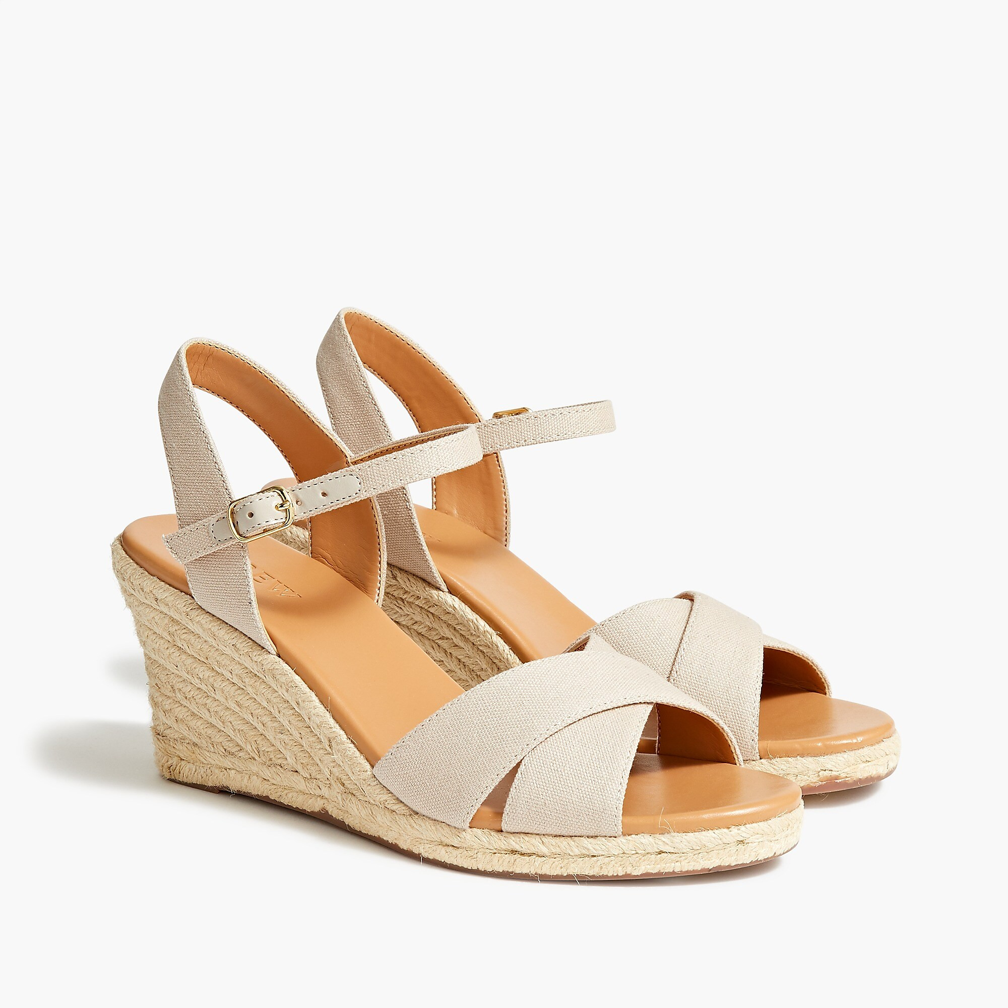 Canvas peep-toe wedge espadrille sandals | J.Crew Factory