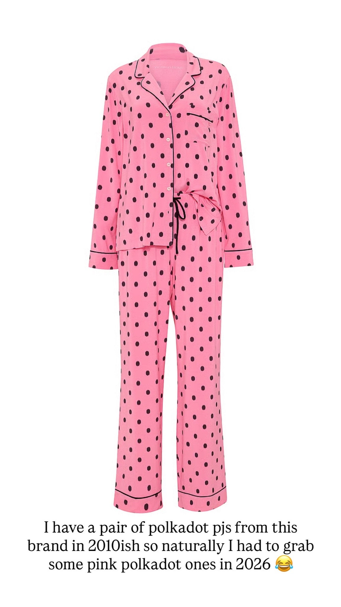 Pink polkadot pajamas 
Size: small petite

#LTKPetite #LTKselfcare #LTKmomlife