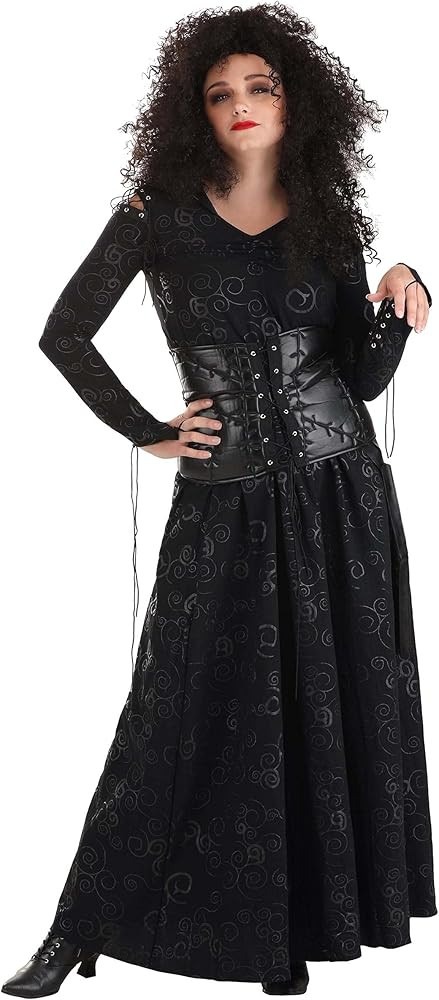 Deluxe Bellatrix Lestrange Costume for Women - Harry Potter Costume Dress with Black Corset and H... | Amazon (US)