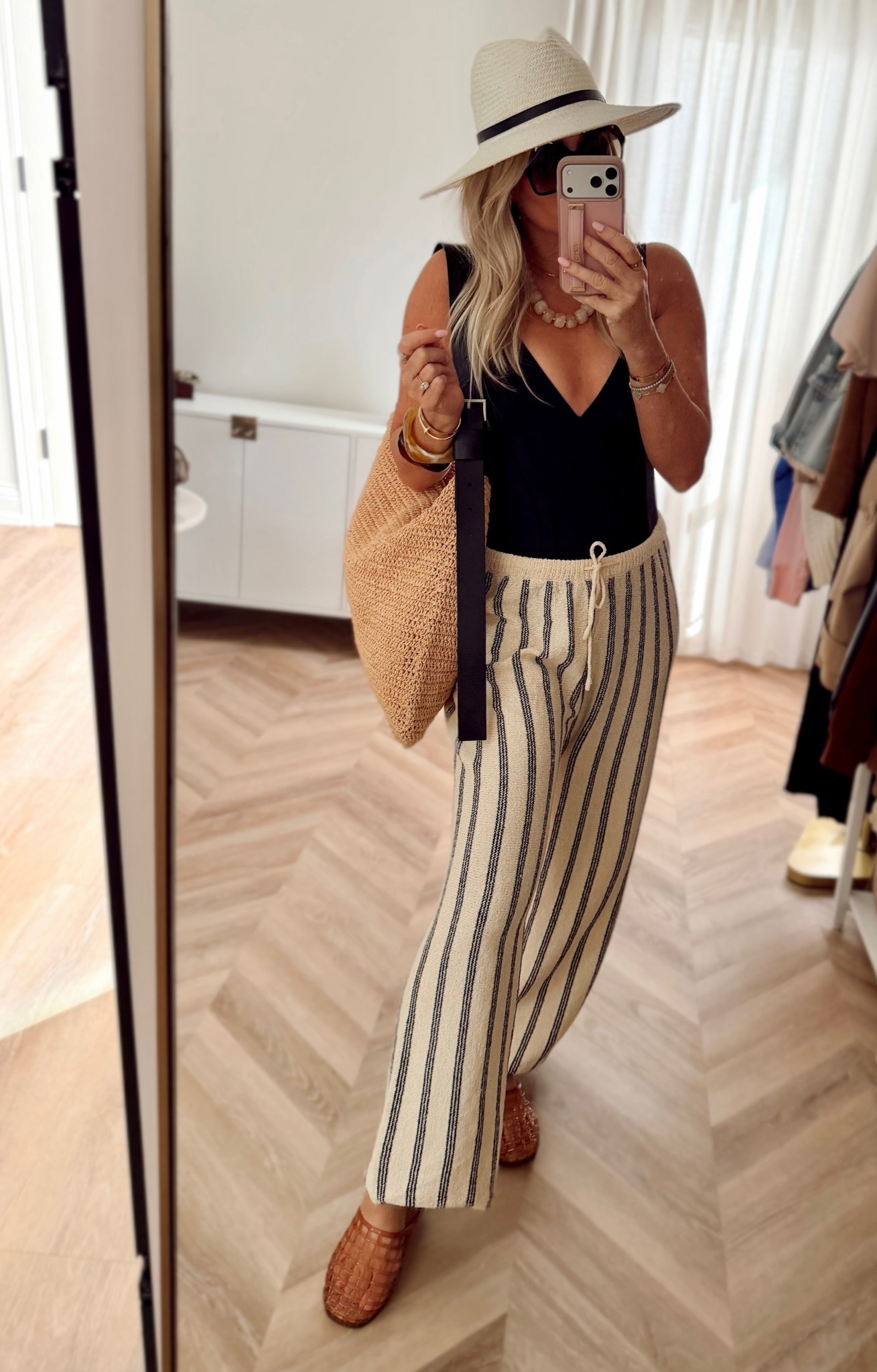 The chicest beach combo 🖤 these cover up beach pants are fully in stock and such a must for throwing on over your suit. Paired with this classy black one-piece that has the best tummy control — so flattering and timeless. I’m wearing a small 🙌

Use code **LaurenL15** for 15% off 🔗

vacation outfits beach, resort wear 2026, spring outfits, spring dresses, Swimsuit, Cover up, swim, spring break


#LTKSwim #LTKootd #LTKSeasonal