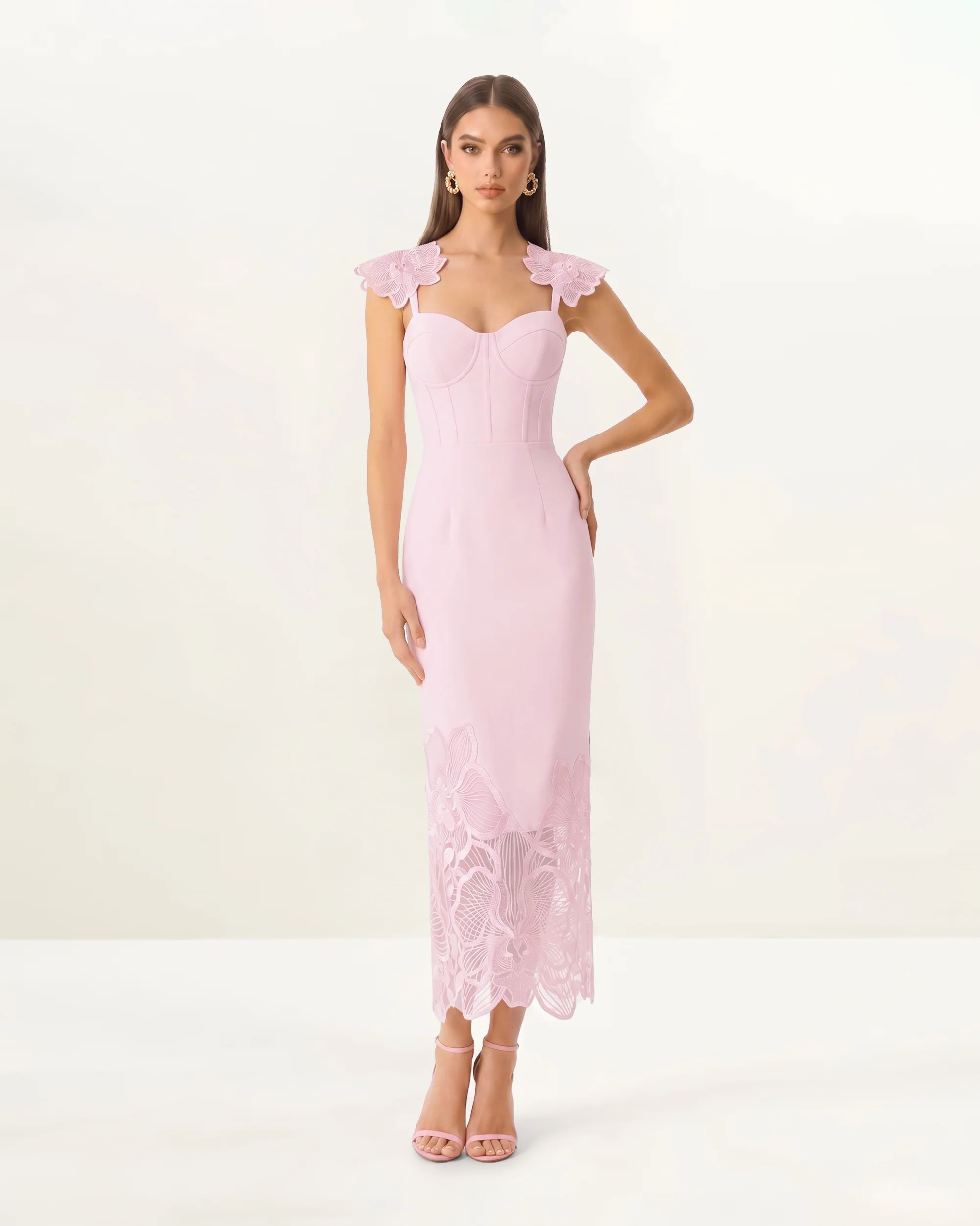 Orchid Embroidered Corset Dress - Dusty Rose | JW PEI US