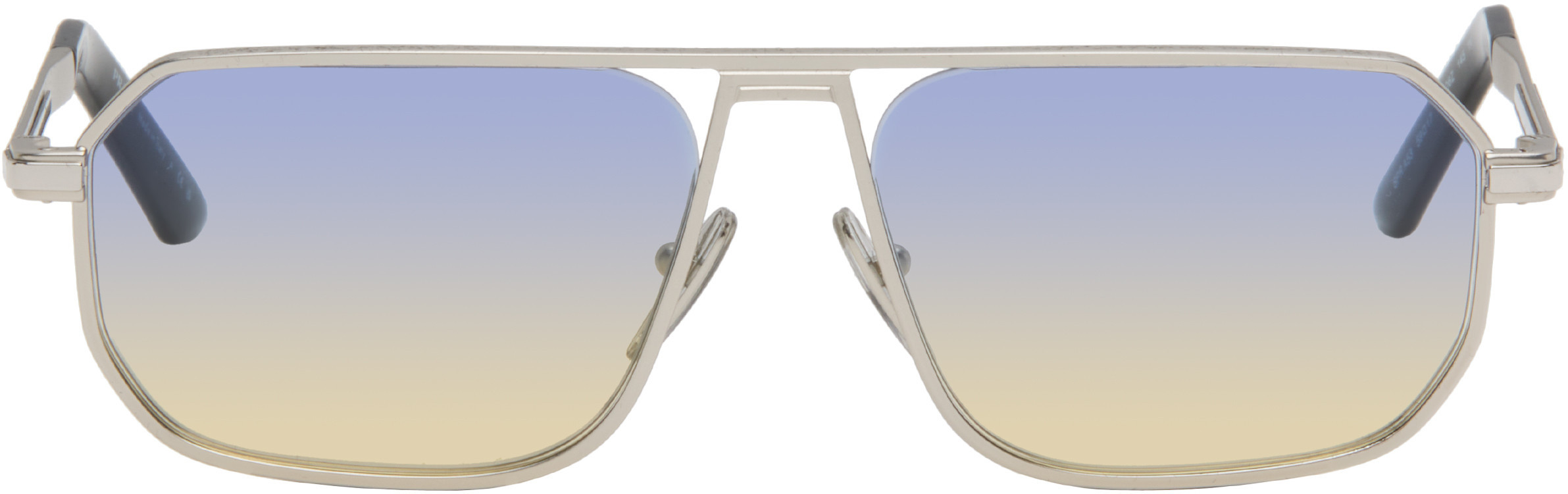 Prada Eyewear Silver Iconic Metal Plaque Sunglasses | SSENSE