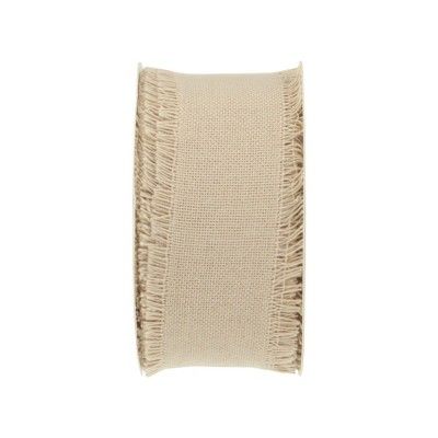 Brown Natural Fabric Frayed Edge Ribbon - Spritz™ | Target