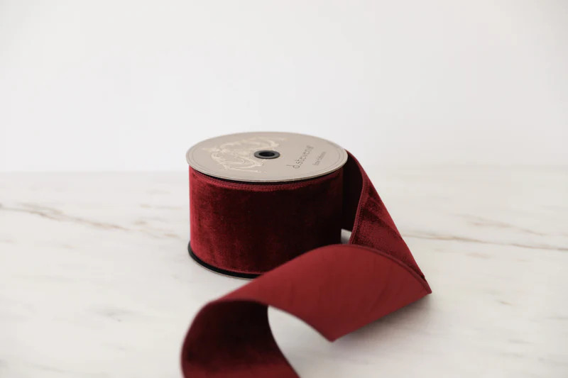 Ruby Red Velvet Holiday Ribbon | Jansen Home