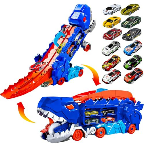 ABVSAB Toddler Truck Toys for 3-8 Years Old Boys，Dinosaur Cars Transport Truck Carrier，Toddler Car Toy Set Gifts for Boys and Girls | Amazon (US)