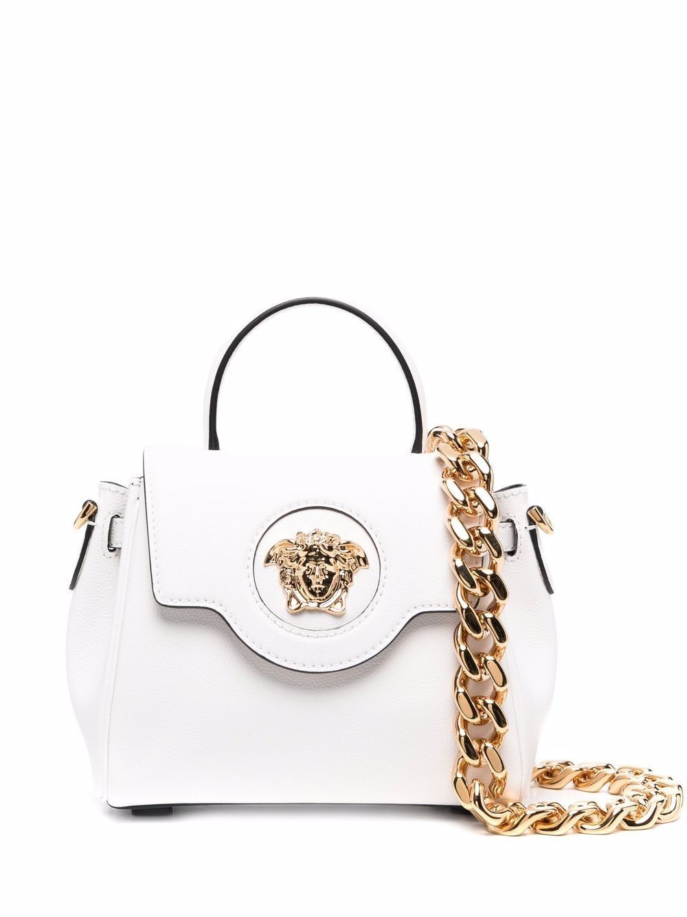 Versace small La Medusa top-handle bag - White | Farfetch Global