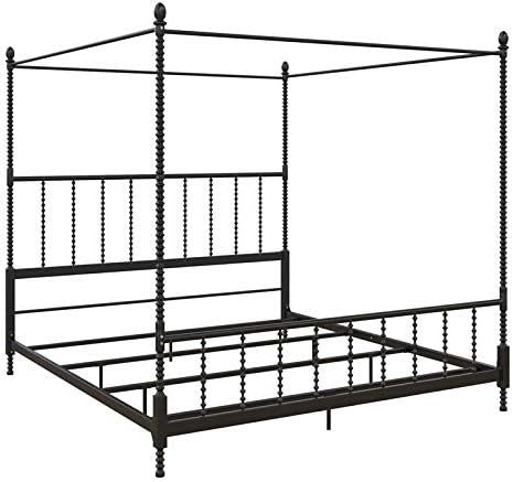 DHP Emerson Metal Canopy Bed in King Size Frame in Black | Amazon (US)
