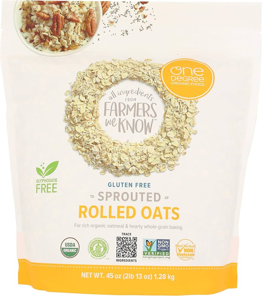 ONE DEGREE ORGANIC FOODS Organic Sprouted Rolled Oats, 45 OZ | Amazon (US)