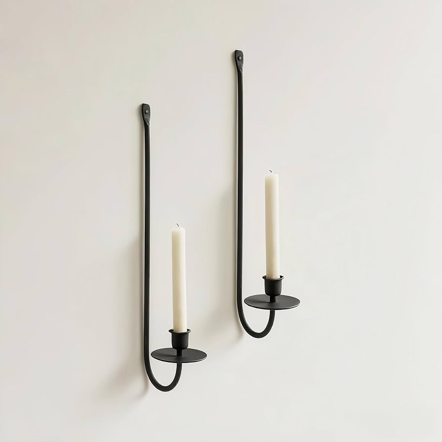 Metal Wall Candle Sconce Holder Set of 2 Wall Mount Candle Holders Modern Wall Candle Sconces Han... | Amazon (US)