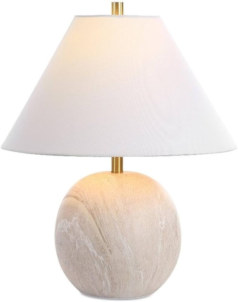 BOWERY HILL Ceramic Table Lamp, 17 in H x 14 in W x 14 in D, Marble Look Finish with Gold Accents... | Amazon (US)