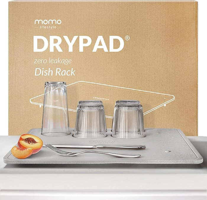 Momo Lifestyle Stone Dish Drying Mat DryPad 19.7" X 15.7" Misty Gray, Large Stone Drying Mat for ... | Amazon (US)