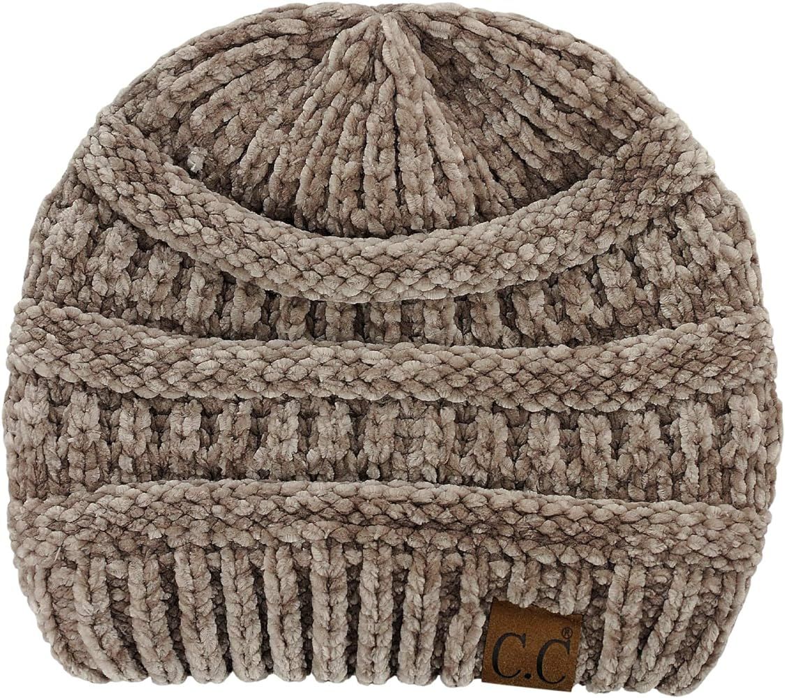 C.C Women's Chenille Soft Warm Thick Knit Beanie Cap Hat | Amazon (US)