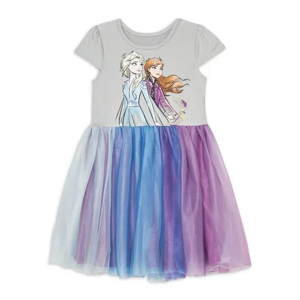 Frozen 2 Girls Anna and Elsa Graphic Tutu Dress, Sizes 4 -6x | Walmart (US)