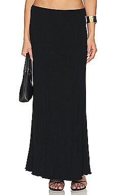 Indah Iris Solid Seamless Maxi Skirt in Black from Revolve.com | Revolve Clothing (Global)