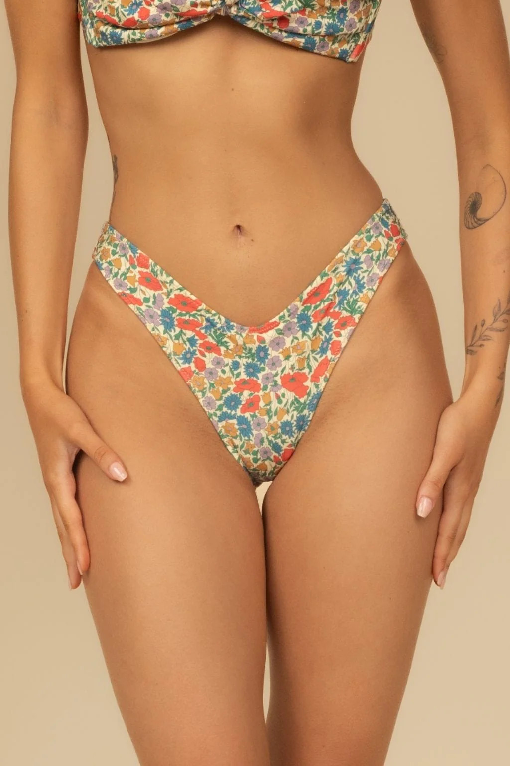 Florencia Floral Lulu (Zig-Zag Stitch) Bikini Bottom | Montce