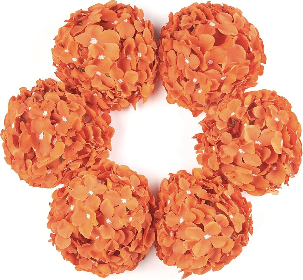 DuHouse Silk Hydrangea Artificial Flower Heads with Stems Fake Hydrangeas Flowers for DIY Wedding... | Amazon (US)