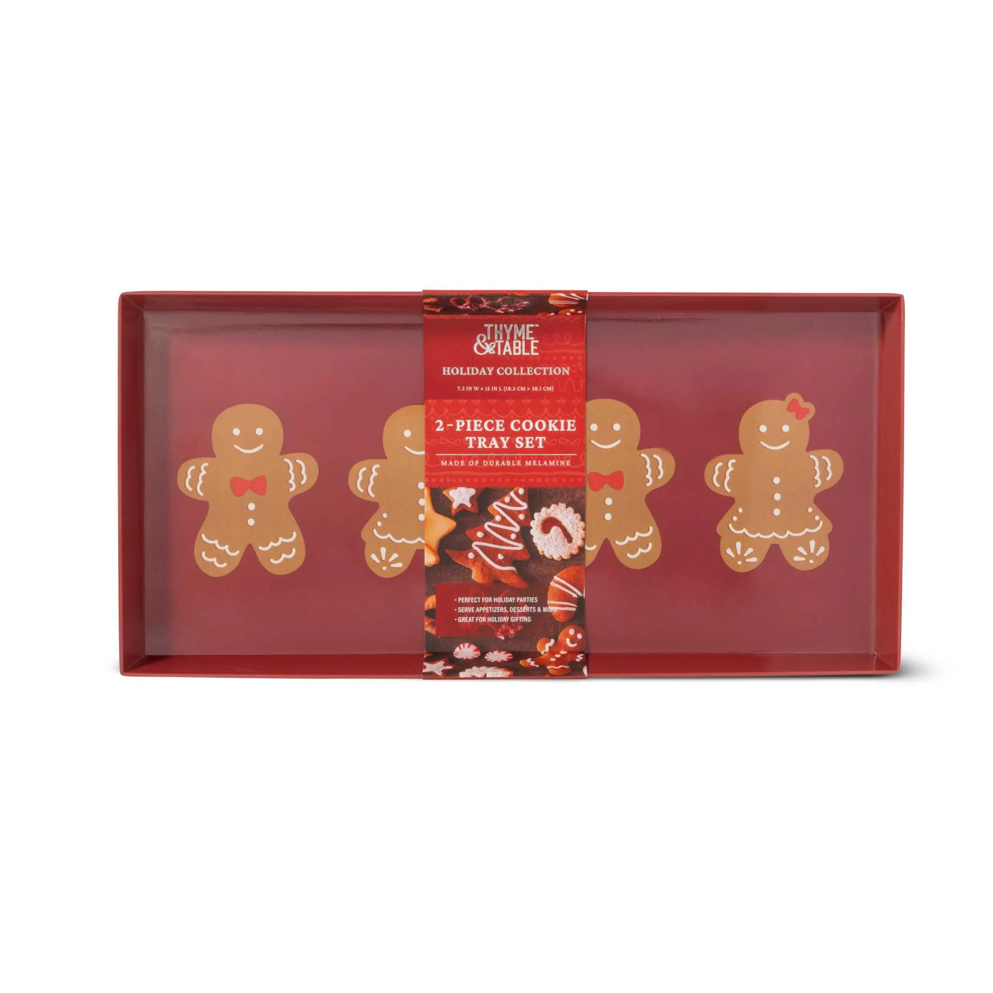 Thyme & Table 2-Piece Cookie Serving Tray Set - Red | Walmart (US)