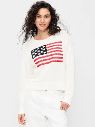 Long-Sleeve Flag Sweater | Old Navy (US)