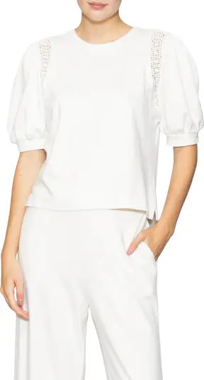 Lace Inset Puff Sleeve Top | Nordstrom