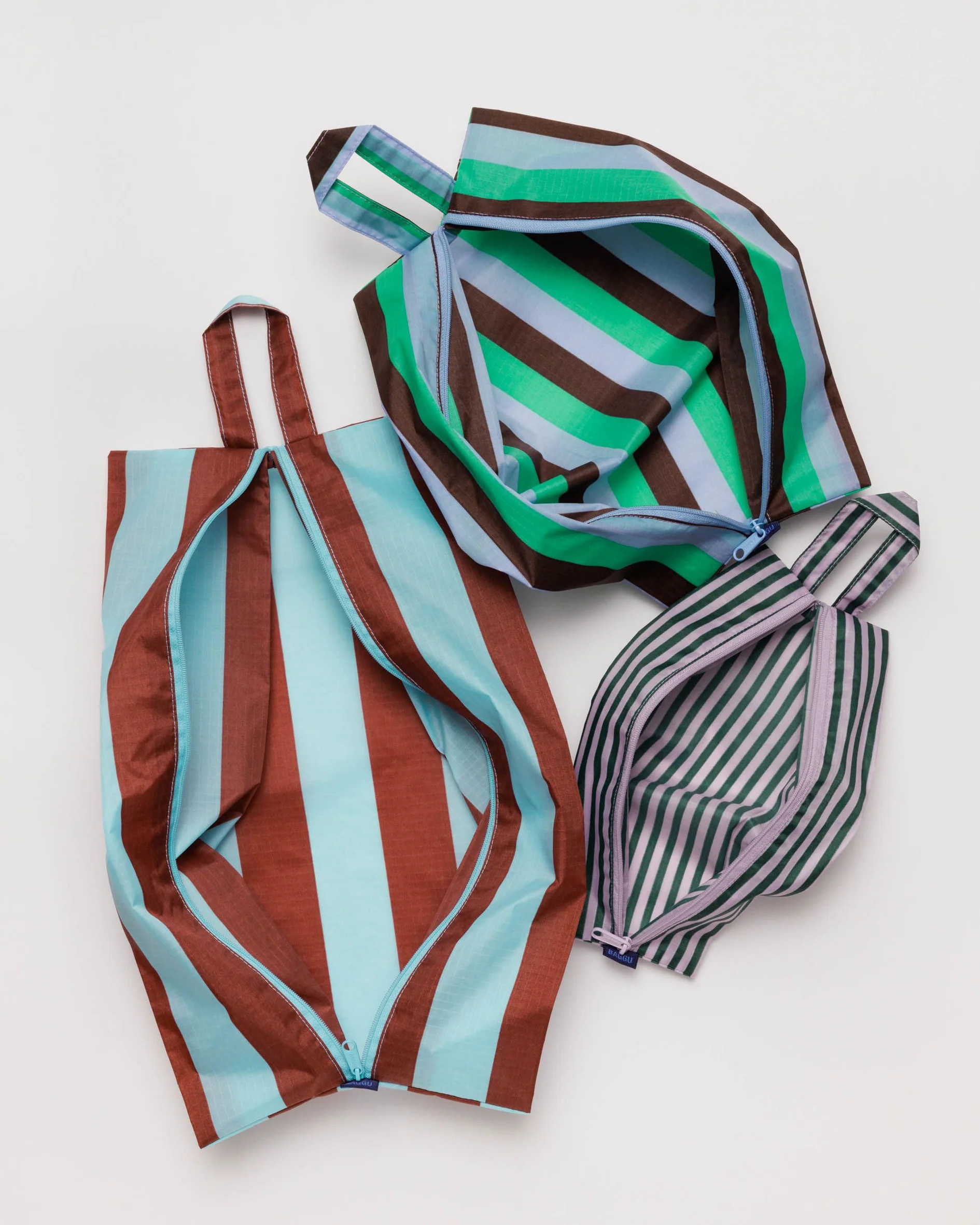 3D Zip Set : Vacation Stripe Mix - Baggu | BAGGU