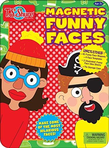 Bendon TS Shure Create Funny Faces Magnetic Activity Tin with Illustrated Magnet Sheets and Playc... | Amazon (US)