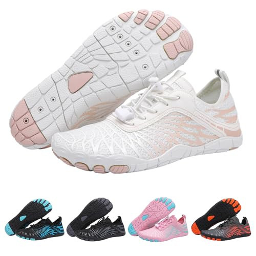 HF Stride Shoes Women Hike Barefoot Sneakers Breathable Non Slip Athletic Footwear Wide Toe Box Shoes Lightweight Slip On Grounded Barefoot Footwear A-White | Amazon (US)