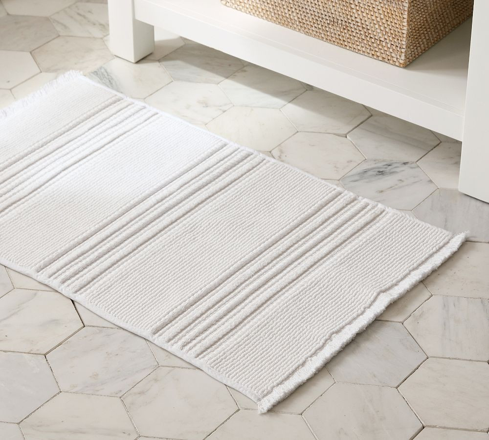 Fringe Textured Bath Mat | Pottery Barn (US)