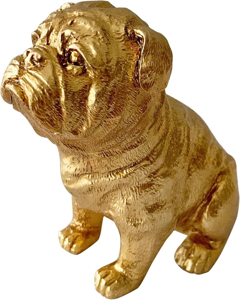 Golden Dog Statue, Animal Figurine Home Decor, Dog Sculpture for Home Office Desktop Bookshelf | Amazon (US)