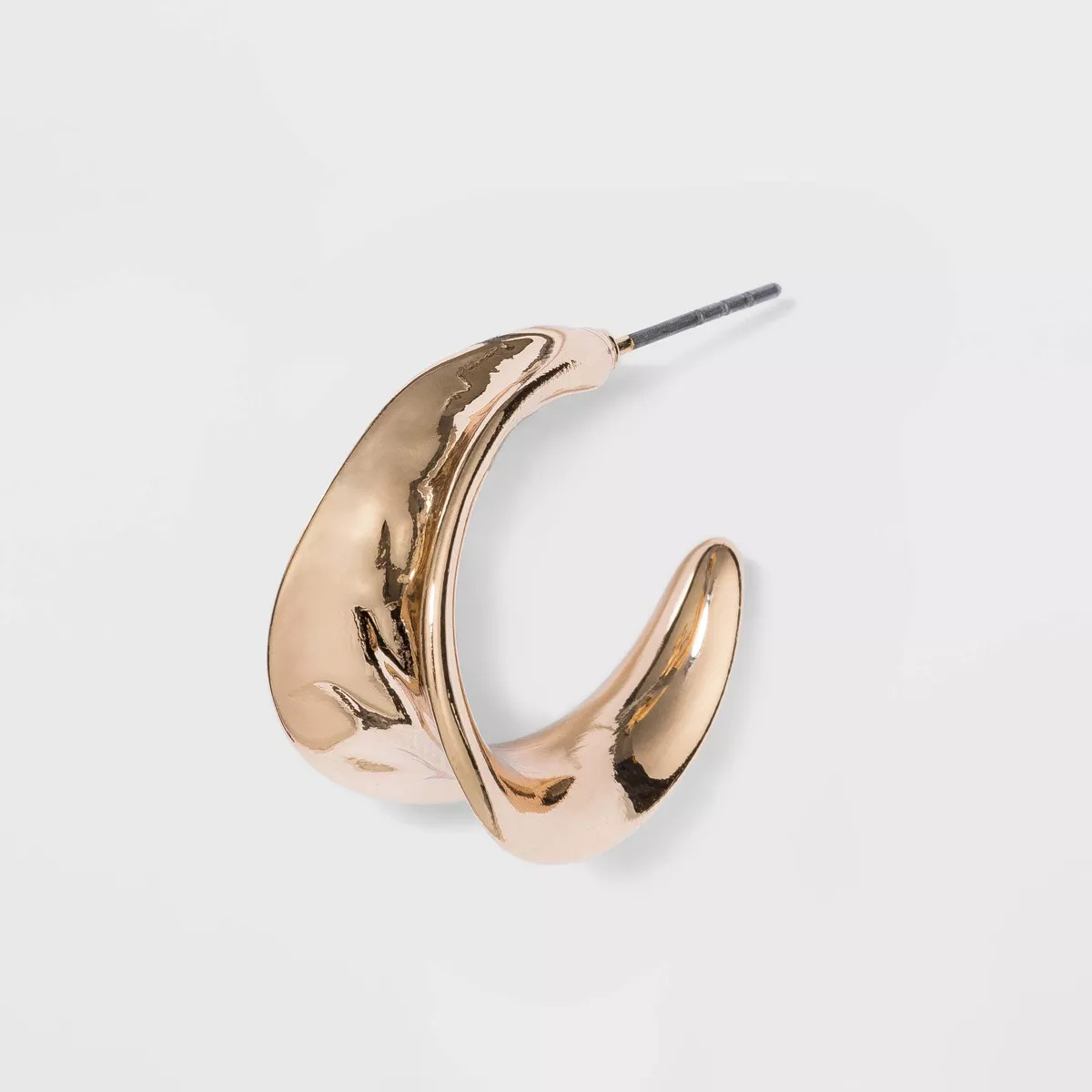 Chunky Hammered Hoop Earrings - A New Day™ Gold: Nickel-Free Leverback Design | Target
