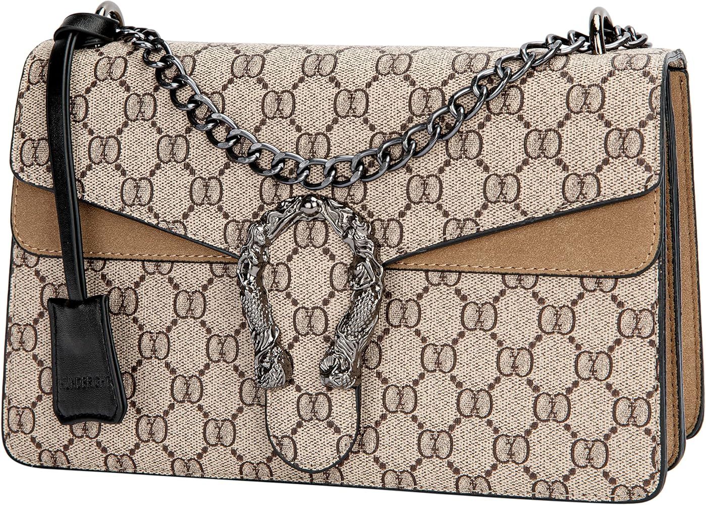 Satchel Purses and Shoulder Bag for Women - Fashion Snake Print PU Leather Handbag Chain Strap Cr... | Amazon (US)