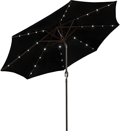 Blissun 9 ft Solar Umbrella 32 LED Lighted Patio Umbrella Table Market Umbrella with Tilt and Crank  | Amazon (US)