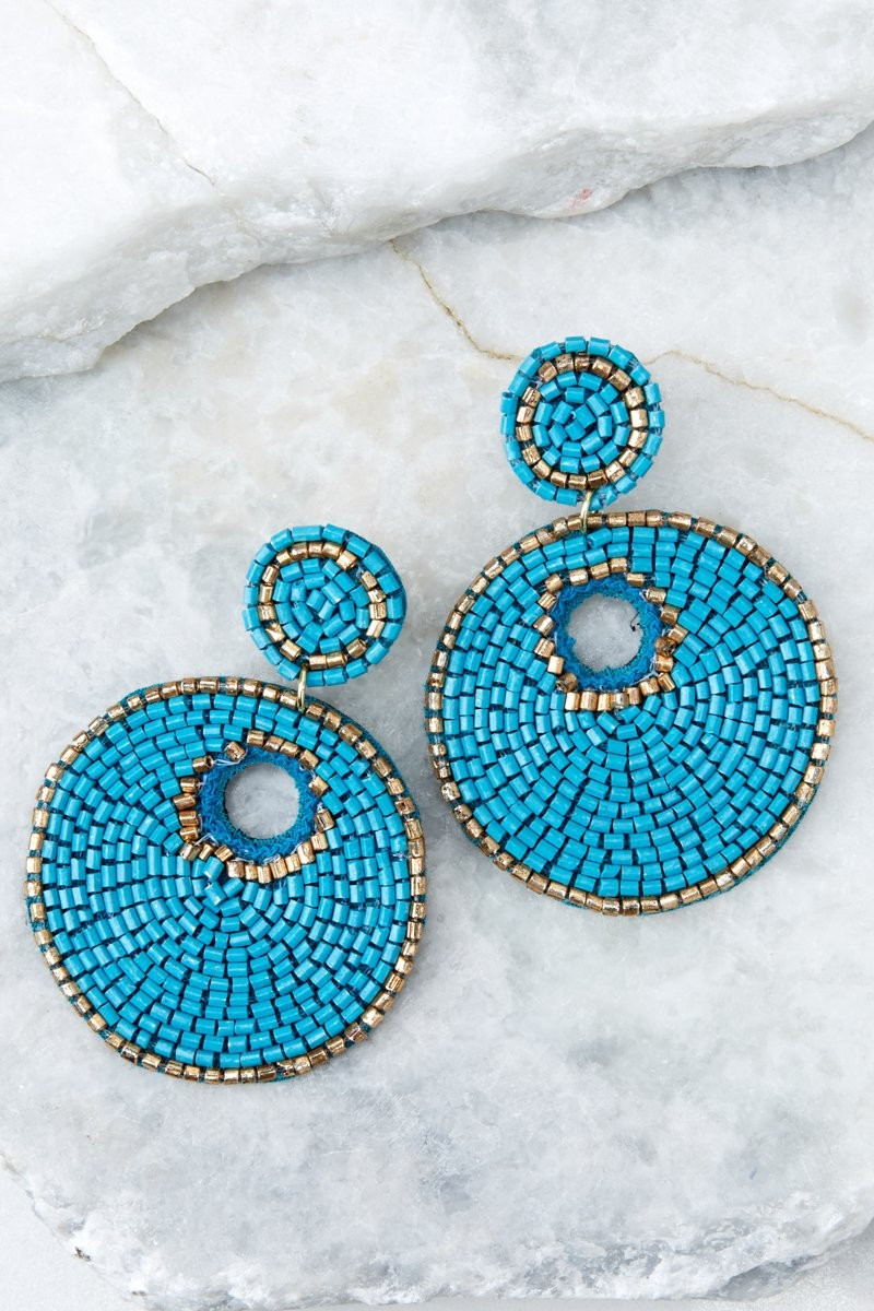 Simply Find It Turquoise Statement Earrings | Red Dress 