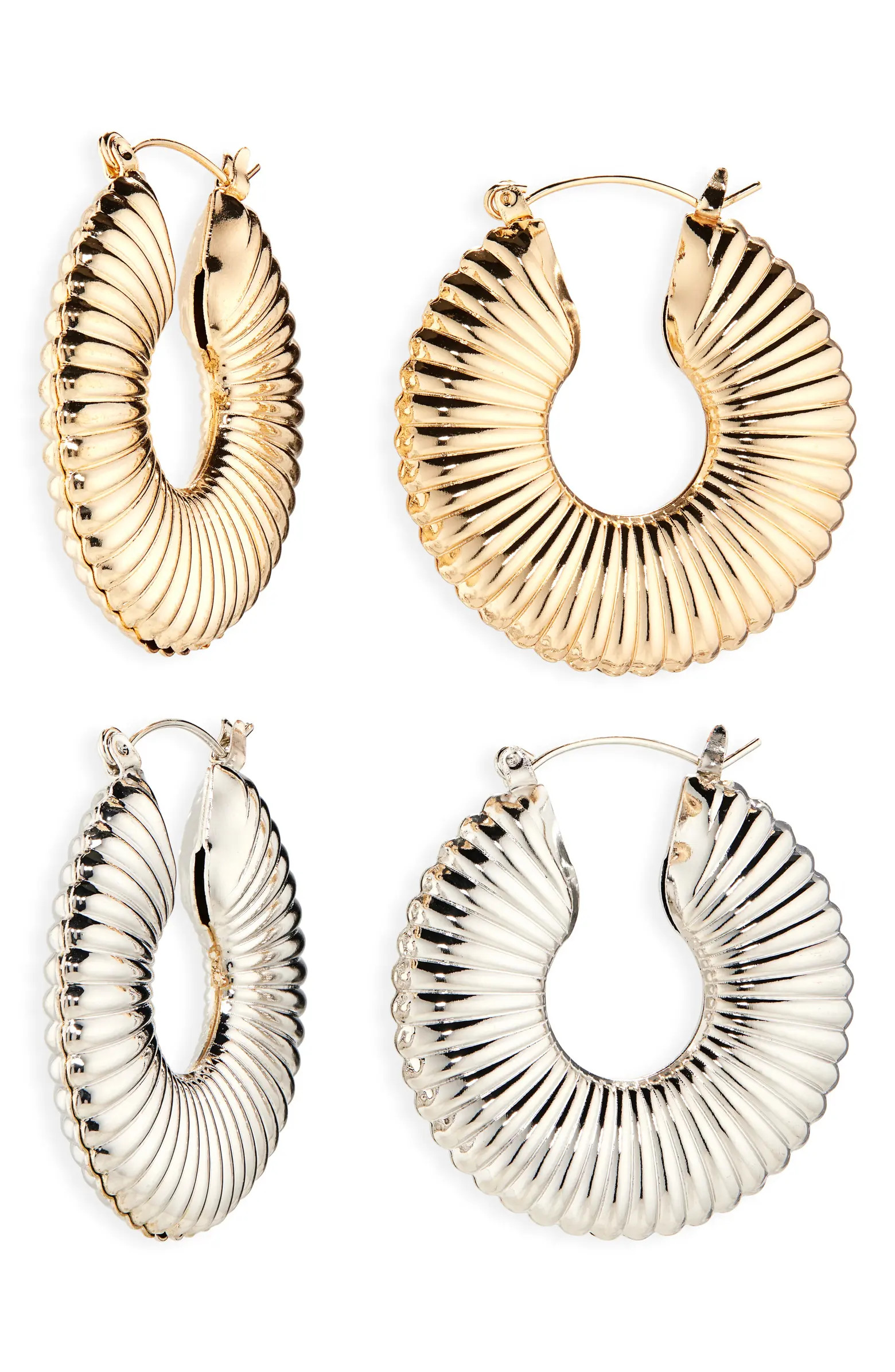 Tasha Set of 2 Textured Tube Hoop Earrings | Nordstromrack | Nordstrom Rack