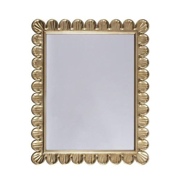 Eliza Mirror w/ Scalloped Edge Frame in Gold Leaf | Burke Decor