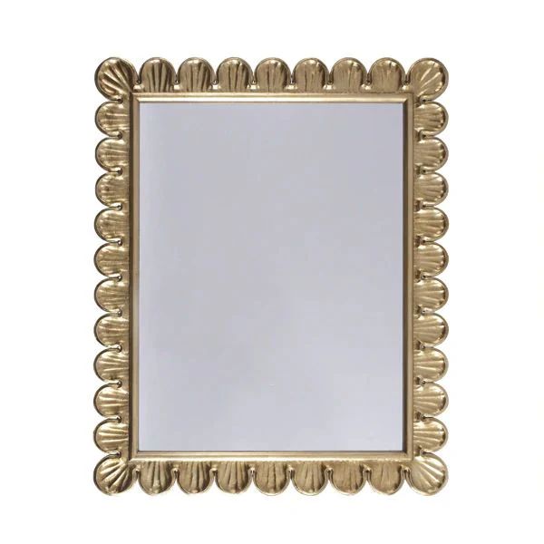Eliza Mirror w/ Scalloped Edge Frame in Gold Leaf | Burke Decor