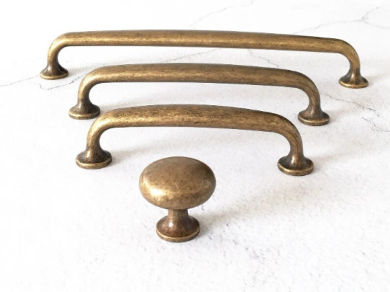 3.75 5 7.5 Aged Bronze Antique Kitchen Handles Distressed Wardrobe Pulls Rustic Dresser Drawer Kn... | Etsy (US)