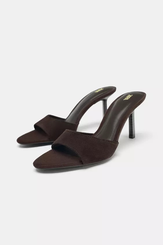 SPLIT SUEDE HIGH-HEEL SANDALS | Zara UK