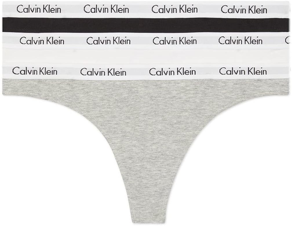 Calvin Klein Women's Carousel Logo Cotton Stretch Thong Panties, 3 Pack | Amazon (US)