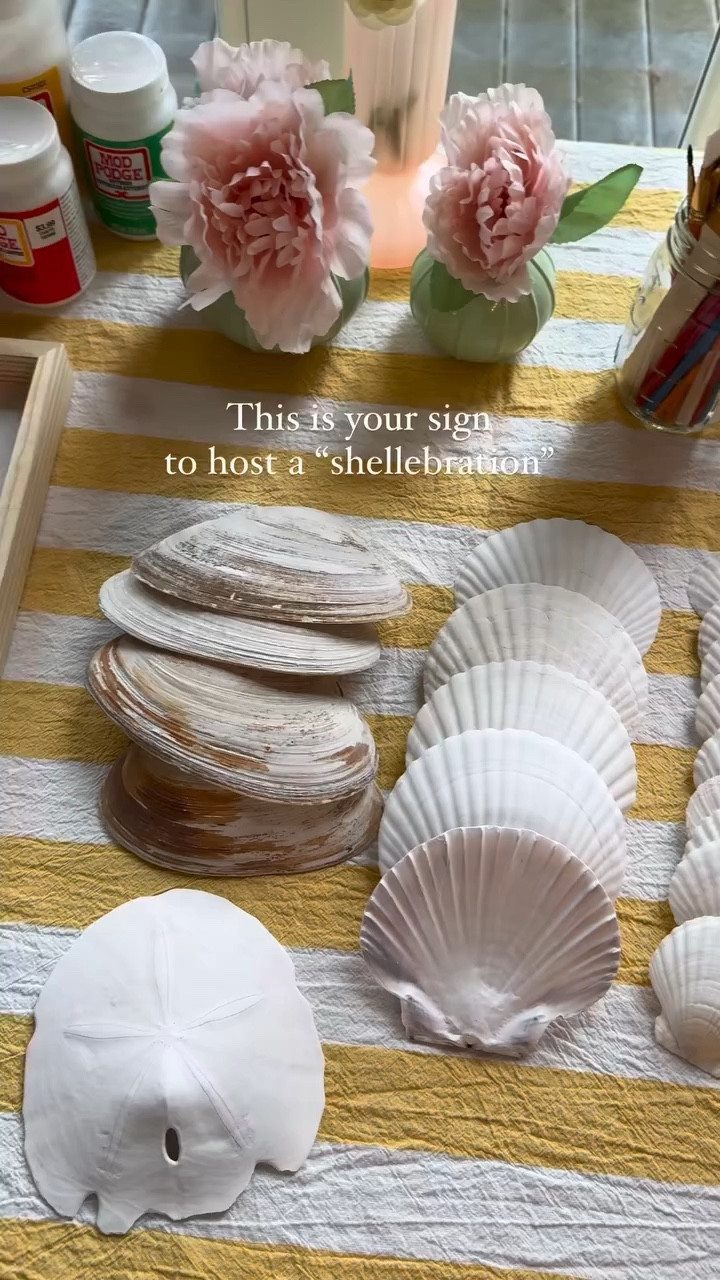 Let’s shellebrate! Save this idea for your next craft night! All you need is shells, mod podge, and a variety of napkins and these make the cutest jewelry or trinket dishes—but you can also make signs from them like I did here—they make great gifts! 

#LTKHome #LTKSeasonal