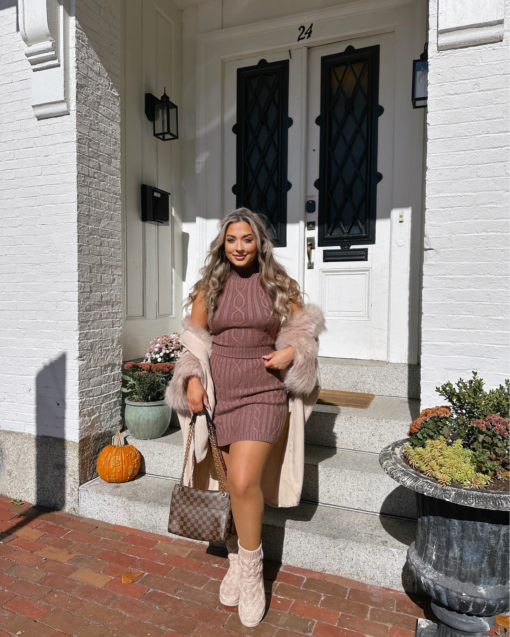 Fall outfit sweater skirt set. Exact outfit is sold out so I linked similar. 

#LTKStyleTip #LTKSeasonal #LTKMidsize