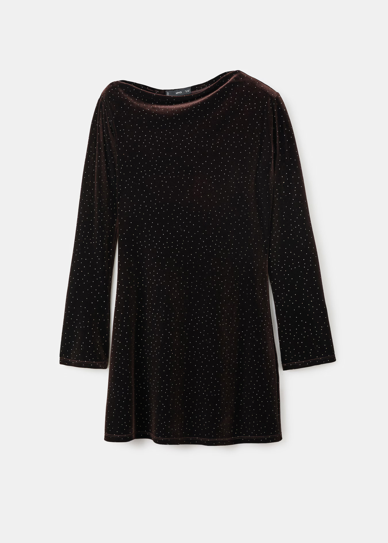 Asymmetrical velvet dress with shiny details - Women | MANGO United Kingdom | MANGO (UK)