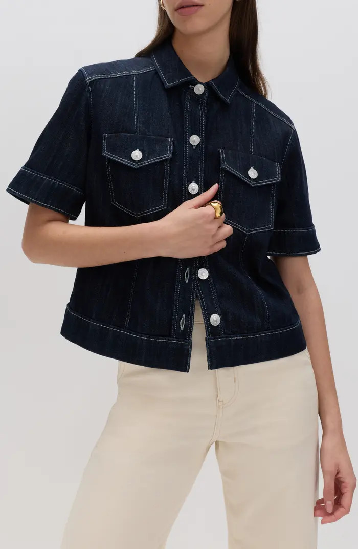 M&S Denim Short Sleeve Shirt | Nordstrom | Nordstrom