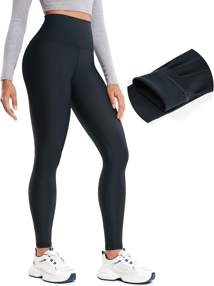 CRZ YOGA Thermal Fleece Lined Leggings Women 28'' - Winter Warm Workout Hiking Pants High Waisted... | Amazon (US)