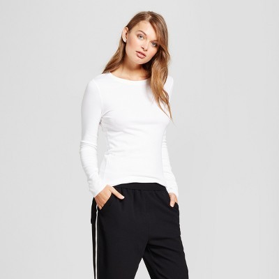 Women's Fitted Long Sleeve Crew T-Shirt - A New Day™ | Target