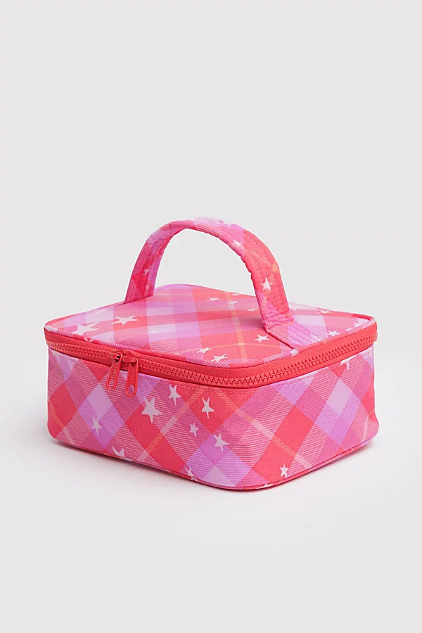 BAGGU Small Cosmetic Case in Pink Star Plaid at Urban Outfitters | Urban Outfitters (US and RoW)